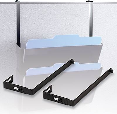 Alt View 2. Officemate -  Metal Partition/Wall File Hangers, Black  - Black.