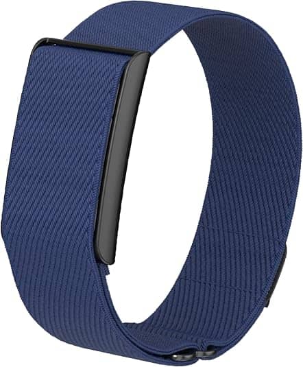 TUDIA - 2-in-1 Wrist & Armband for Amazfit Helio Strap – Stretchable Fitness Band with Protective Case - Navy Blue