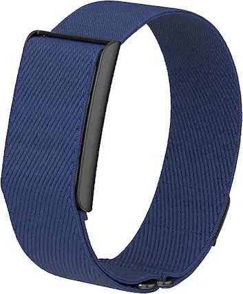 Front. TUDIA - TUDIA 2-in-1 Wrist & Armband for Amazfit Helio Strap – Stretchable Fitness Band with Protective Case, Navy Blue - Navy Blue.