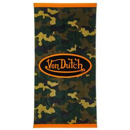 Von Dutch - Iconic Y2K 100% Cotton 30"x60" Beach Towel | Camo - Camouflage