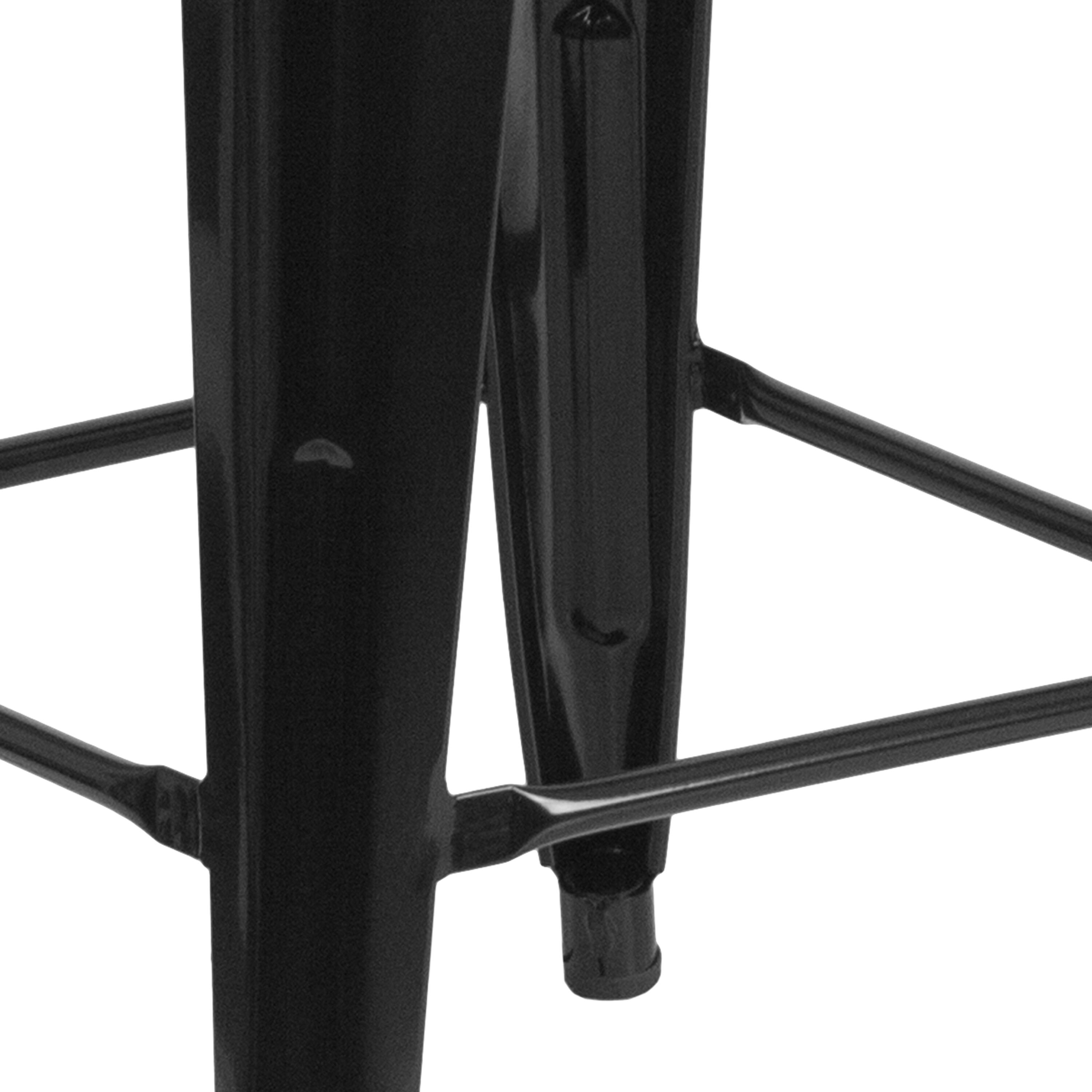 Alt View 9. Emma + Oliver - 24"H Backless Metal Counter Height Stool with Wood Seat - Black.