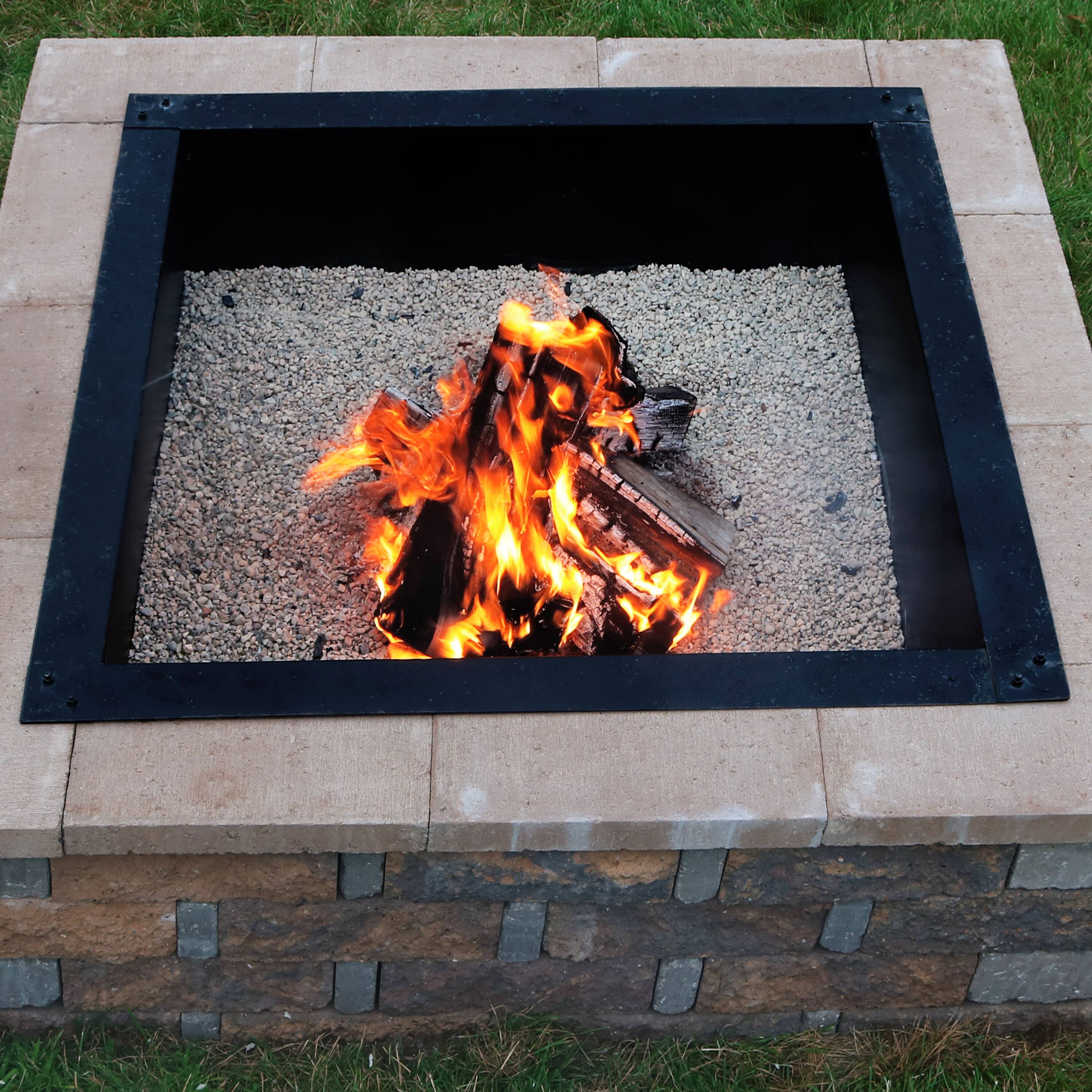 Alt View 6. Home Collection - 36" Heavy Duty Steel Fire Ring – DIY Fire Pit for Backyard Patio Garden - Black.