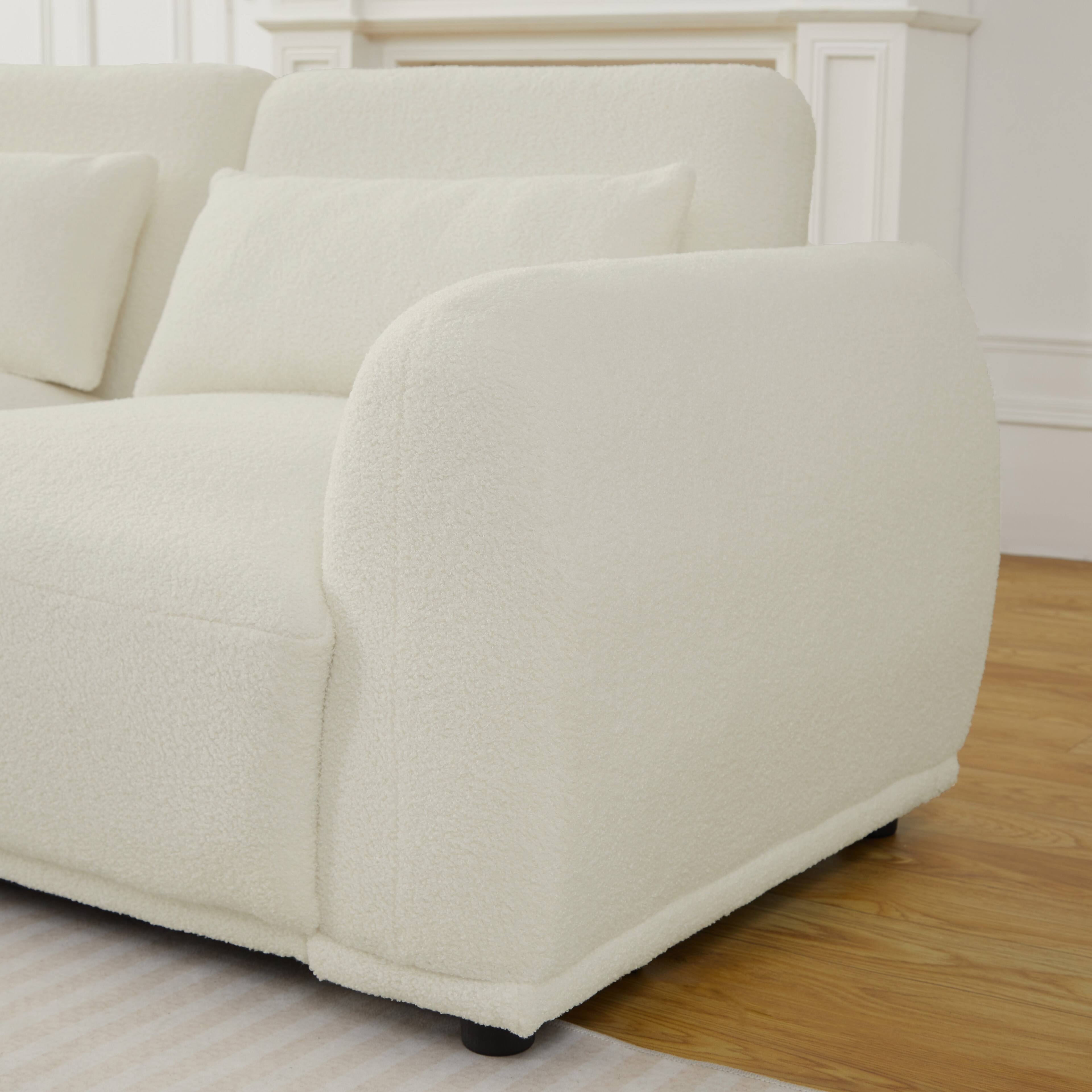 Alt View 3. Electra Tech Xpress - Sectional Sofa Couch,Convertible U Shaped Sectional for Living Room,Modular L Shaped Couch with Removable Ottoman - White.