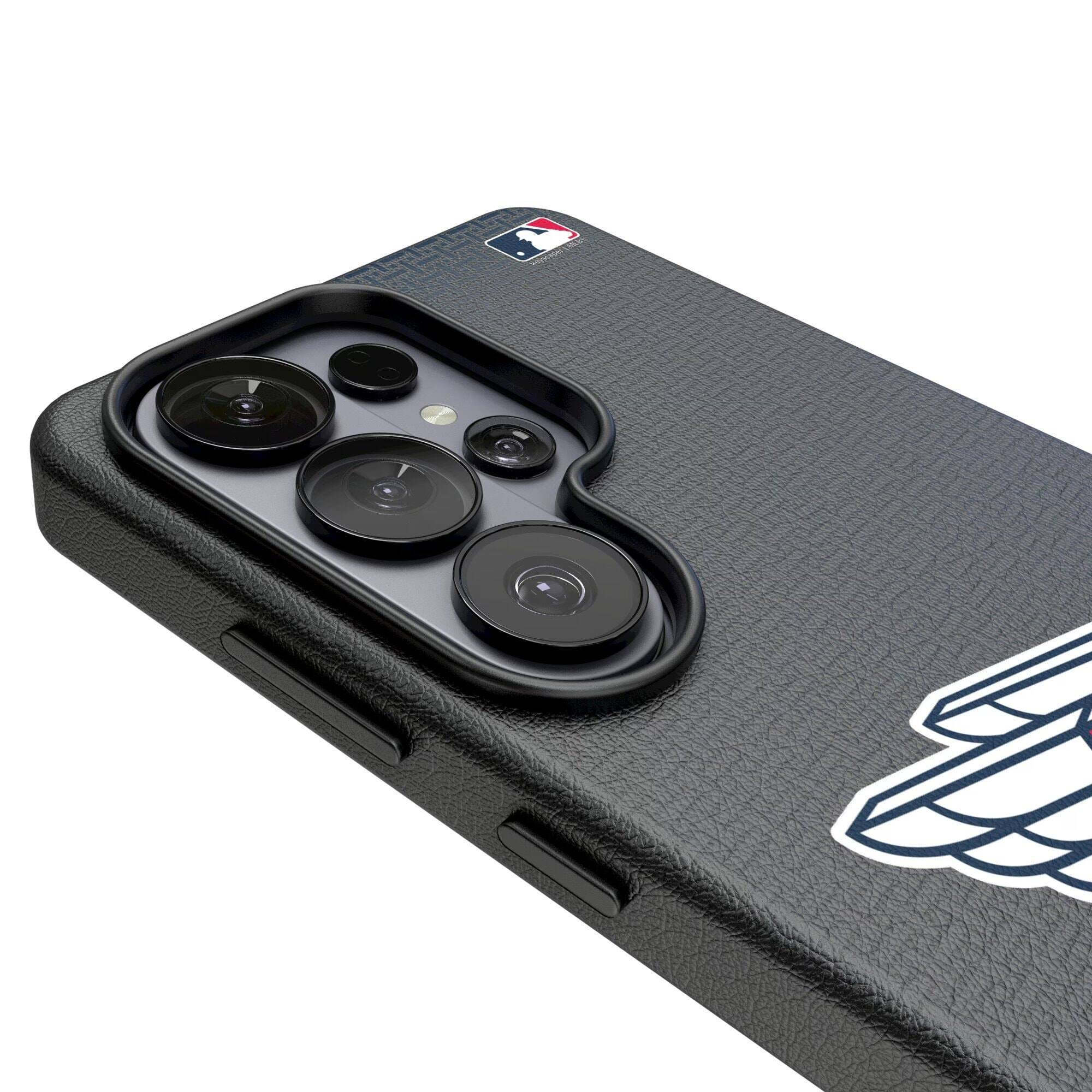 Alt View 2. Keyscaper - Cleveland Guardians Linen Galaxy Magnetic Bump Case - S25 Ultra - Black.
