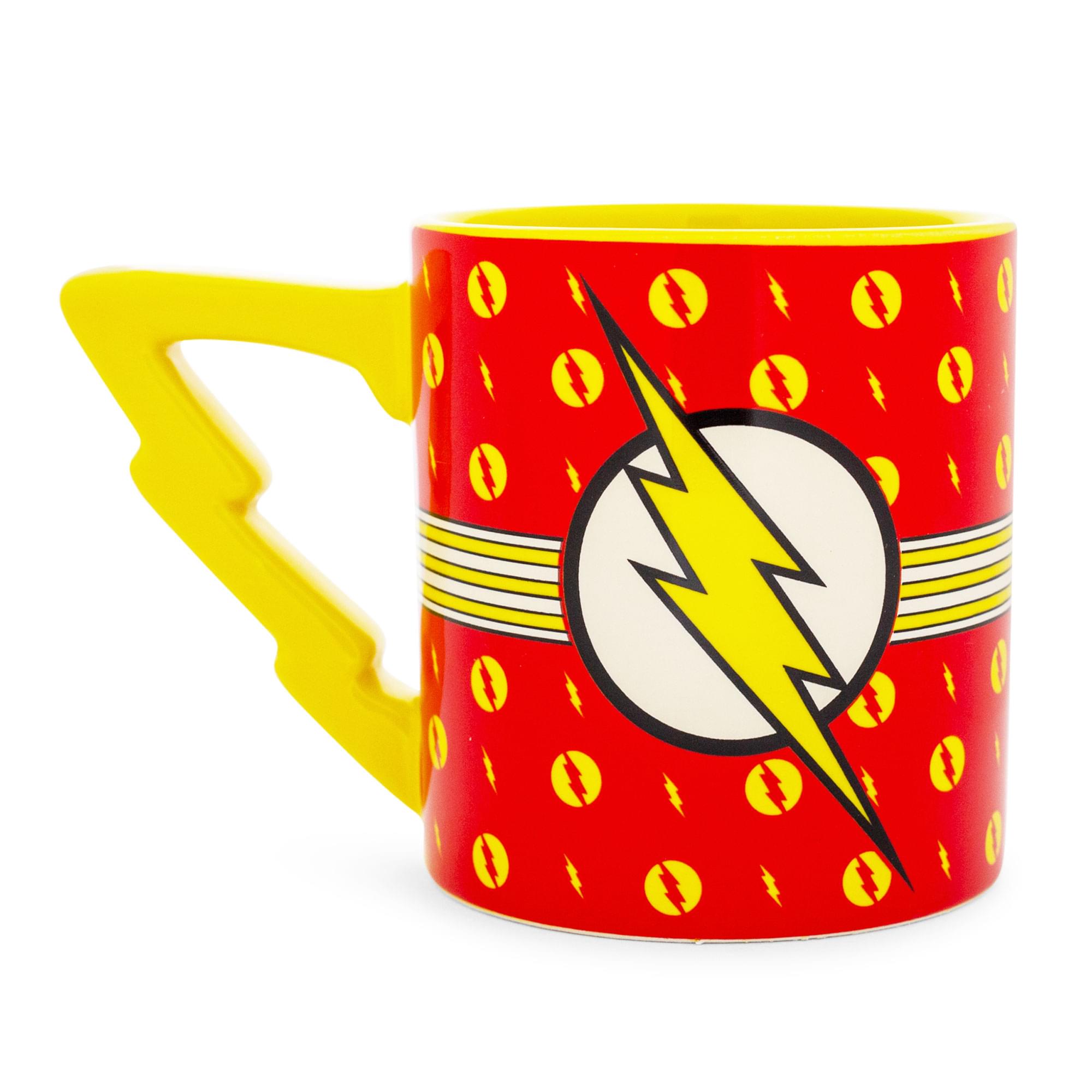 Alt View 1. DC Universe - DC Comics The Flash Logo Ceramic Mug With Lightning Bolt Handle | Holds 20 Ounce - Red.
