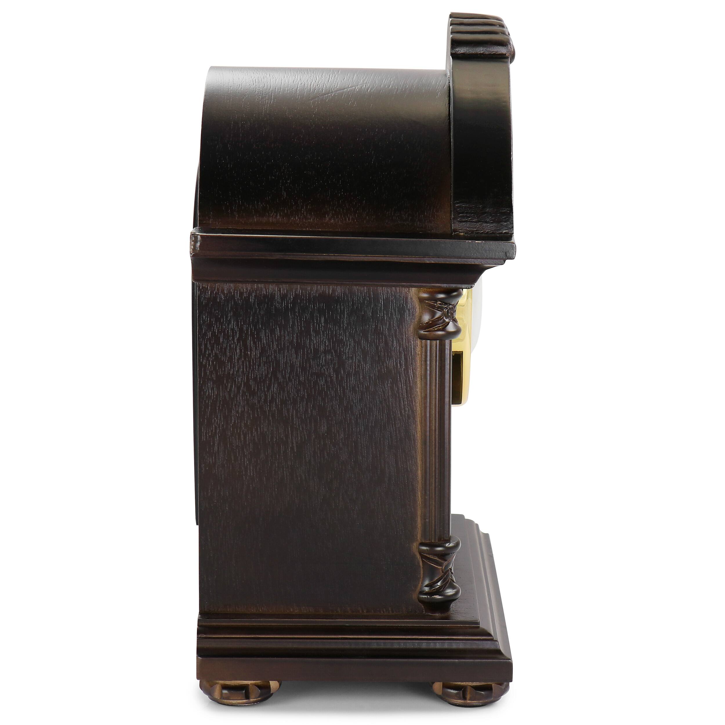 Alt View 2. Bedford Clock Collection - Bedford Clock Collection Chocolate Wood Mantel Clock with Chimes - Brown.