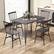 Alt View 11. Costway - 5 PCS Dining Table Set for 4 Rectangular Kitchen Table & 4 Chairs w/ Metal Frame - Grey Oak.