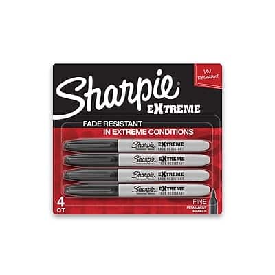 Sharpie - eXtreme Permanent Markers, Fine Tip, Black, 4/Pack (1927436)