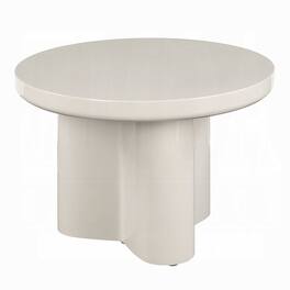 Manhattan Lane - Jeny Side End Table, 24 Inch Round Top with Pedestal Base - Light Gray