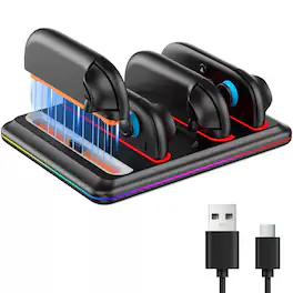 Cluzine - Switch 2 Controller Charging Dock Multi-Function Charger with LED Indicator