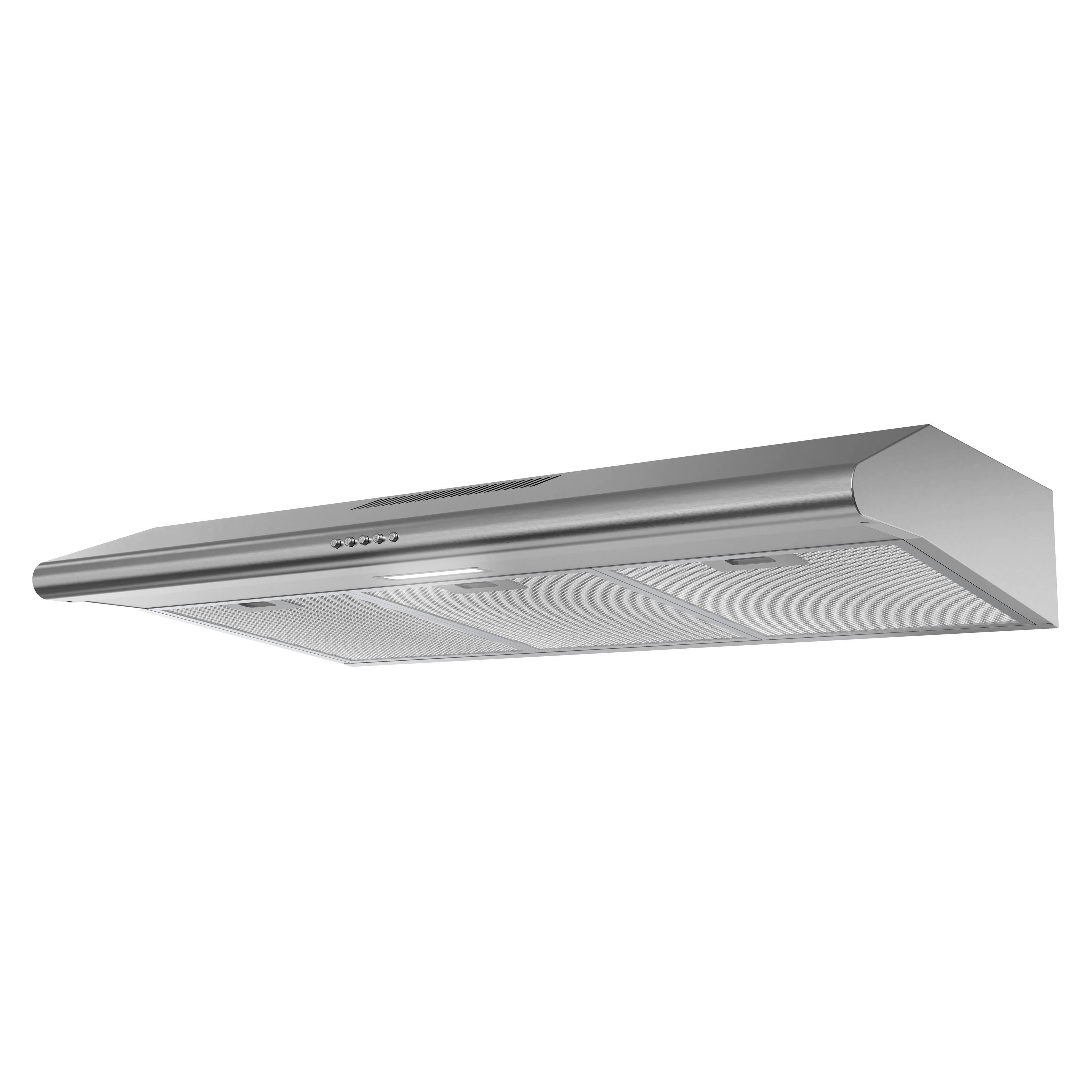 Alt View 2. Streamline - 36 in. Chieti Ducted Undermount 80 CFM Range Hood, Mesh Filters, Push Button Control, LED Light - Brushed Stainless Steel.