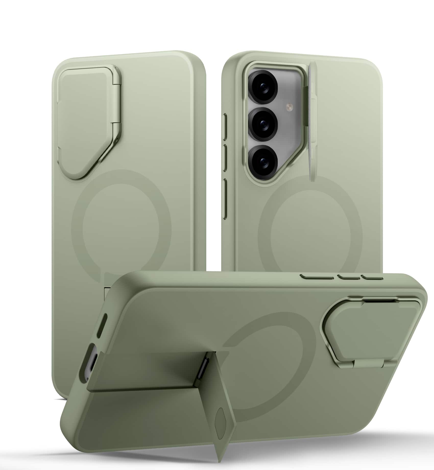 SURITCH - Phone Case for Samsung Galaxy S25 FE, Magnetic Shockproof Protective Cover with Camera Cover & Adjustable Kickstand - Khaki Green price history on PriceWatchPro