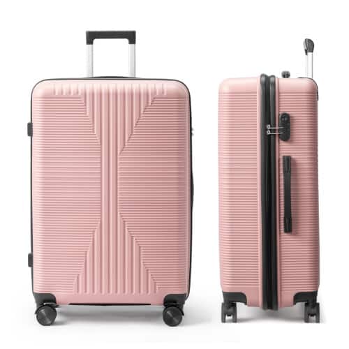 Winado - 28" Hardshell Carry On Luggage with Spinner Wheels Lightweight PP Hardside Small Suitcase with Built-in Lock - Pink