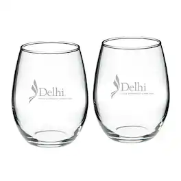 Jardine - SUNY Delhi Broncos 21oz. Two-Piece Stemless Wine Glass Set - Multicolor