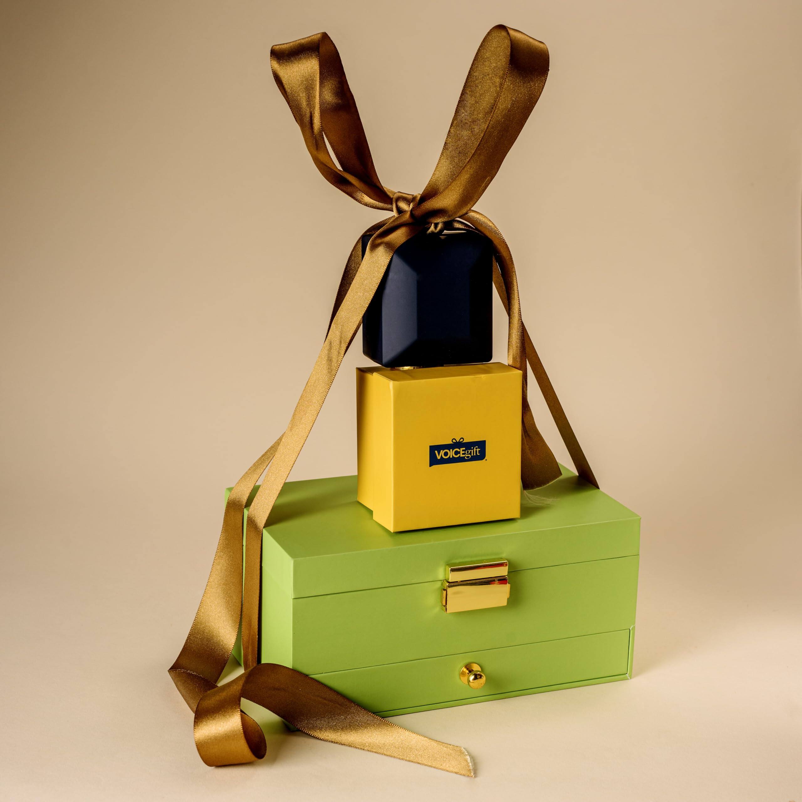 Alt View 2. VoiceGift - Recordable Memory Box | Green - Lime Green.