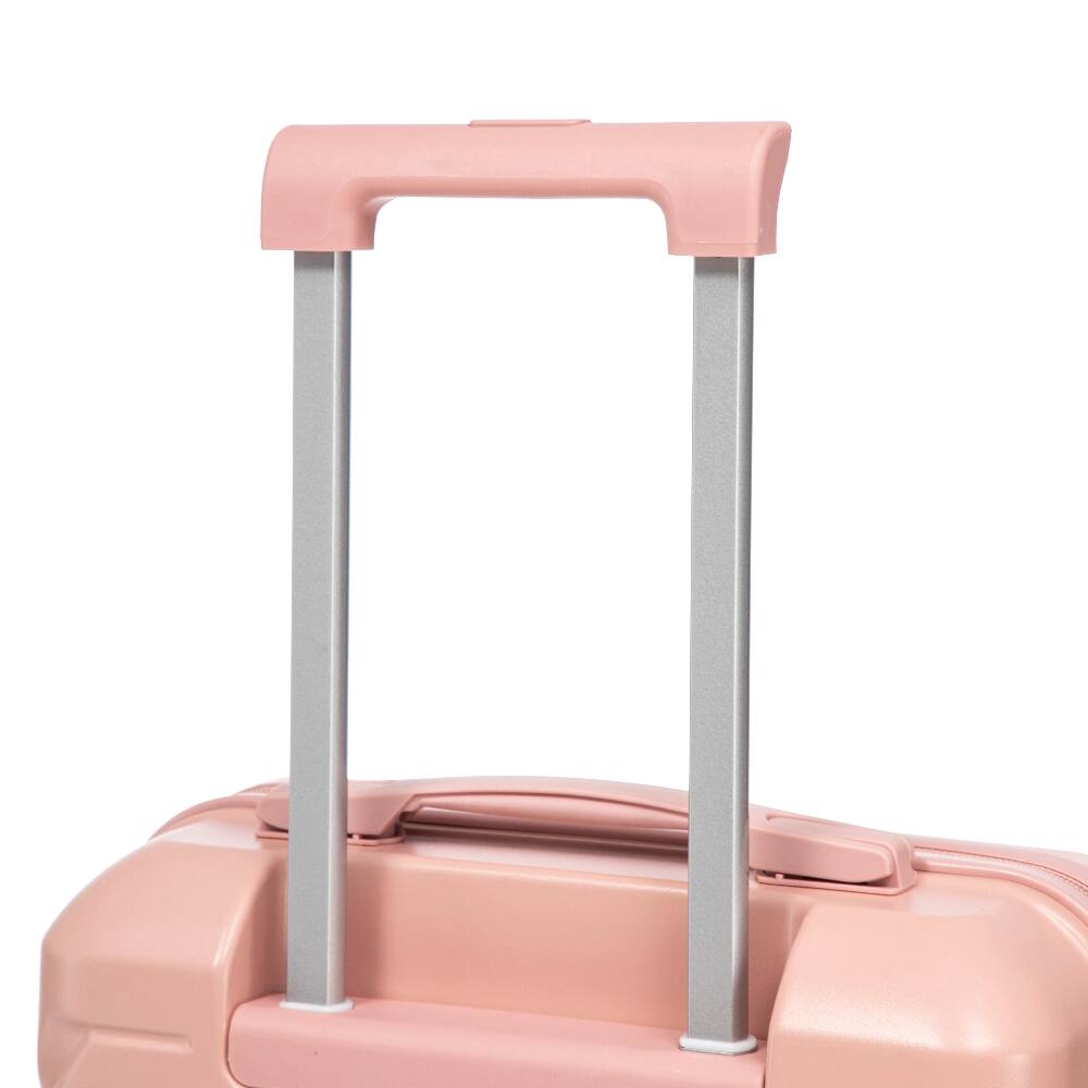 Alt View 3. Ropilly - Ropilly Pink Luggage Set with Cosmetic Case 20 Inch Carry On Luggage ABS Hard Shell - Pink.