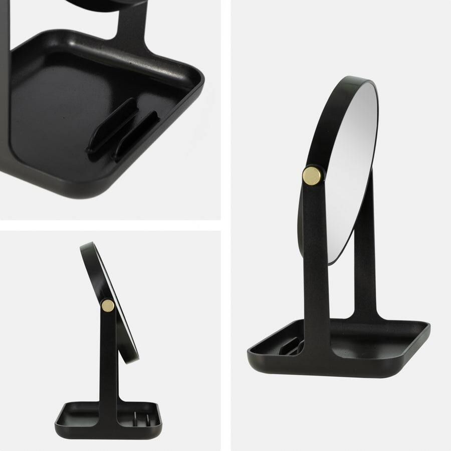 Alt View 4. Zadro - Back-to-School Makeup Mirror with 5X/1X Magnifications, Accessory Tray & Phone Holder - Rose Quartz.