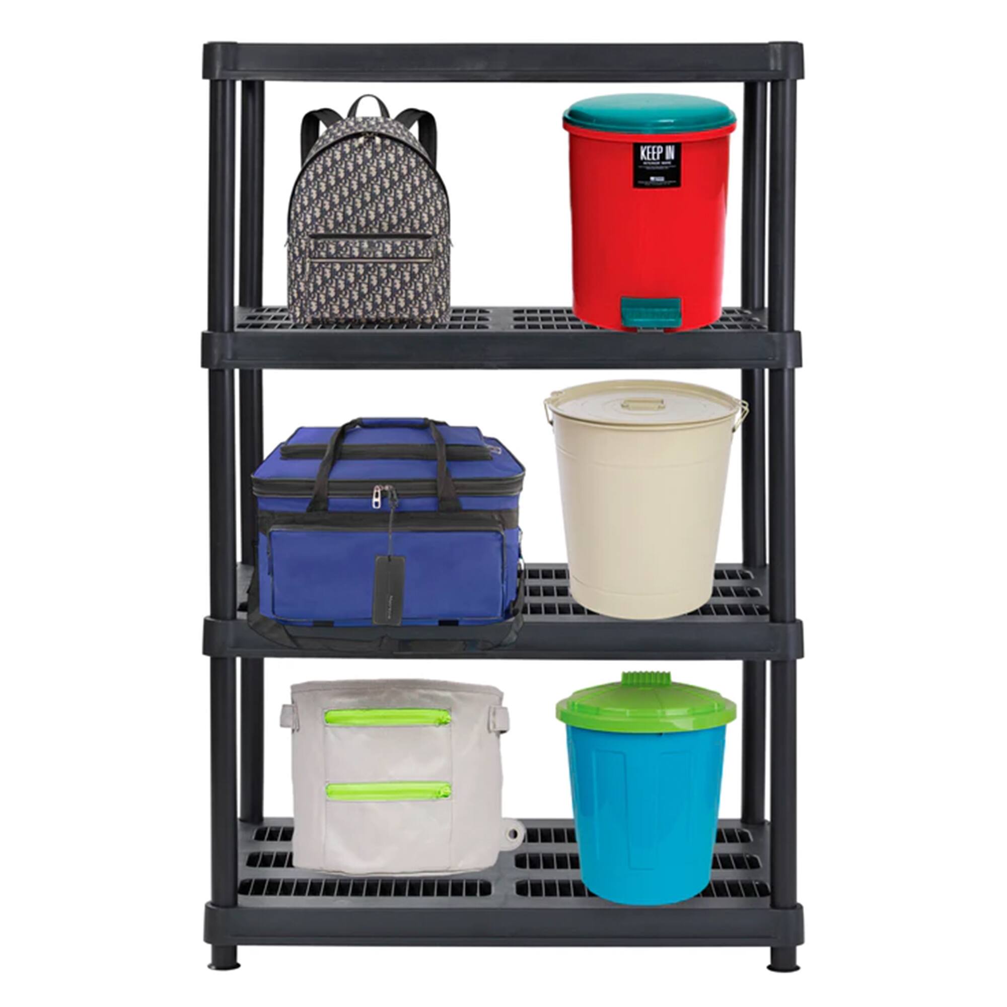 Alt View 1. Juggernaut Storage - Juggernaut Storage 56 Inch 4 Shelf Plastic Utility Shelving Storage Unit, Black - Black.