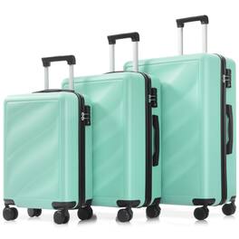 Chateau Abodes - Luggage Set 3 Piece, Lightweight Hardside Travel Suitcases with Spinner Wheels and TSA Lock (20"/24"/28") - Green