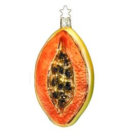 Inge Glas - Papaya German Glass Christmas Tree Ornament Vegetable FREE BOX - Orange