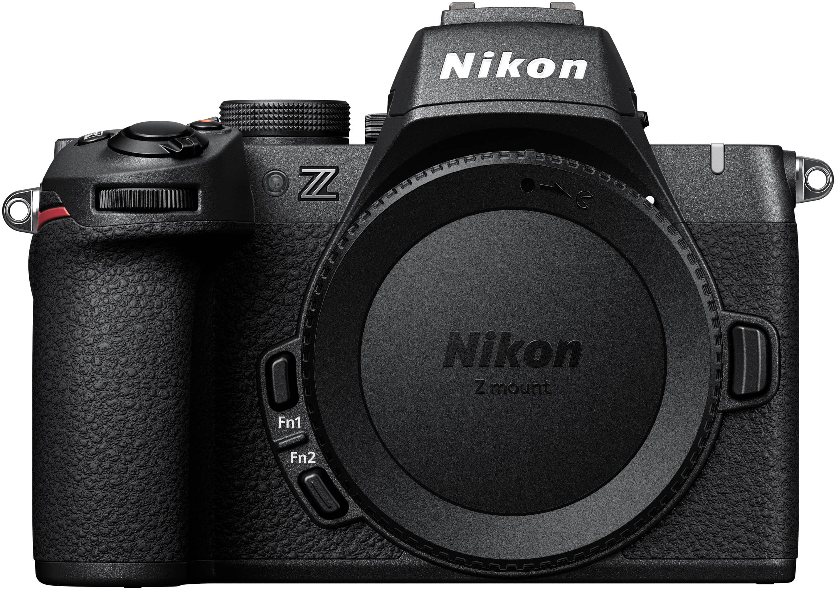 Nikon Z mount camera with a black lens.