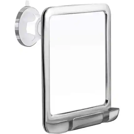 Front. Cedar Assembly - Fogless Shower Mirror For Shaving With Upgraded Suction Dual Anti Fog Design Shatterproof Surface & 360° Swivel 8" X 7" - Chrome.