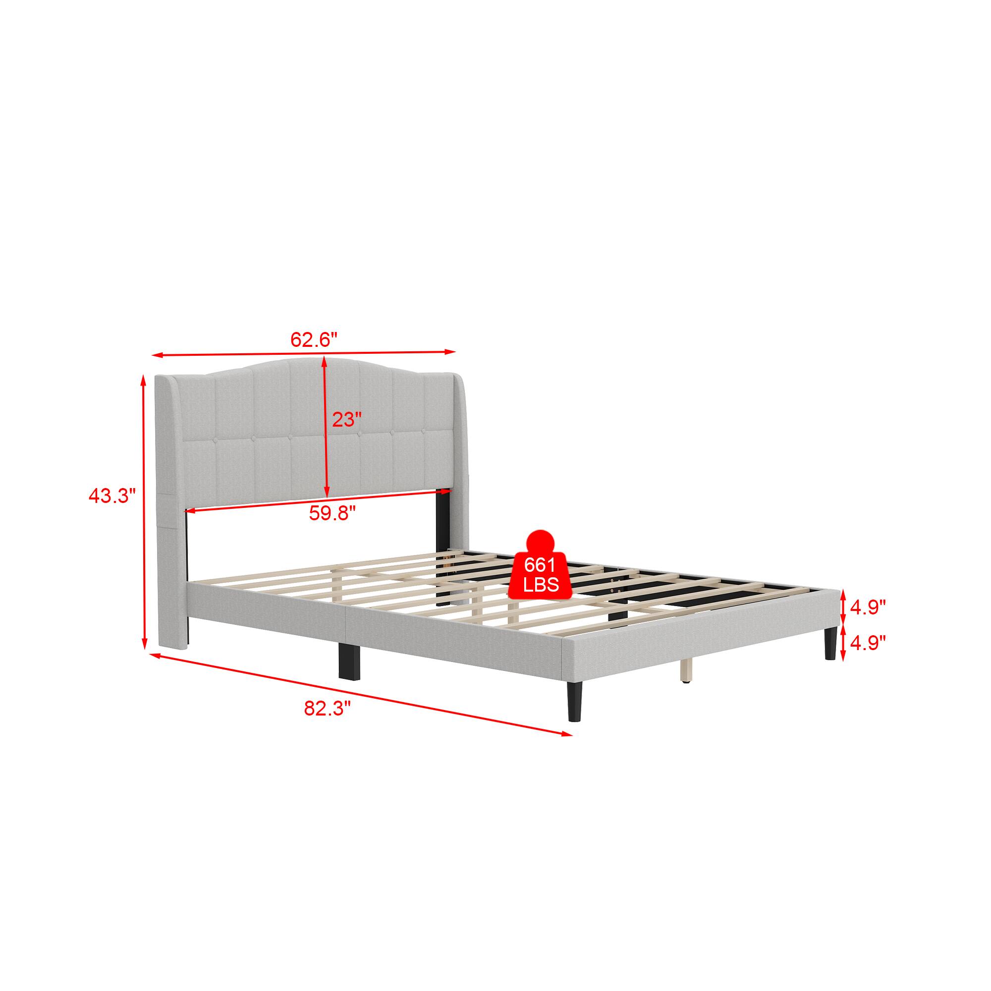 62.6", 23", 43.3", 59.8", 661 LBS, 4.9", 4.9", 82.3"