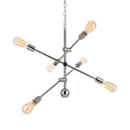 Living District - Axel 6 Lights Pendant - Polished Nickel