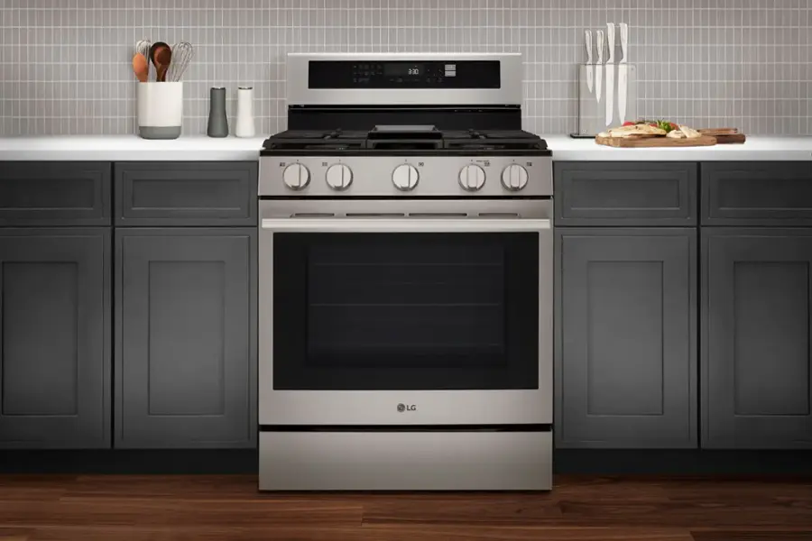 Alt View 28. LG - 6.3 Cu. Ft. Freestanding Gas True Convection Smart Range with EasyClean, Air Fry and UltraHeat 20K Burner - PrintProof Stainless Steel.