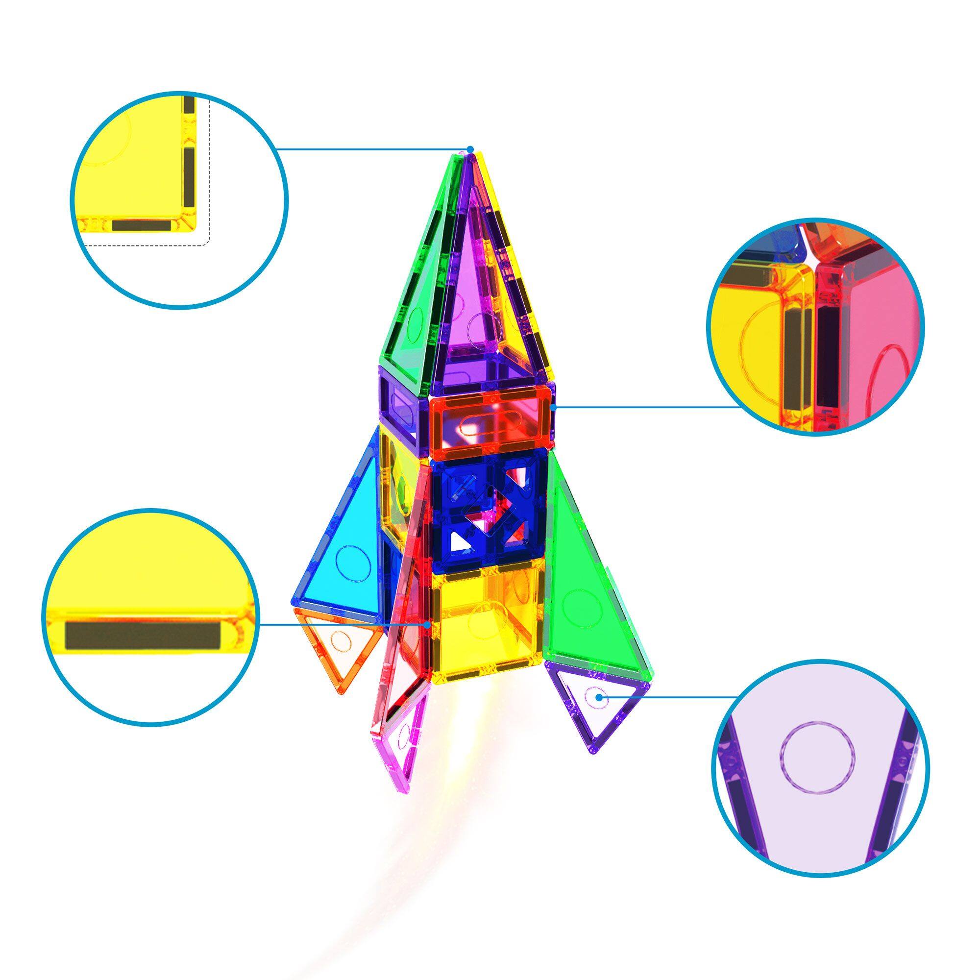 Alt View 3. Everplay - Everplay 140 PC Magnetic Tiles, Magnetic Building Blocks for Kids, Magnet for Kids 3+.