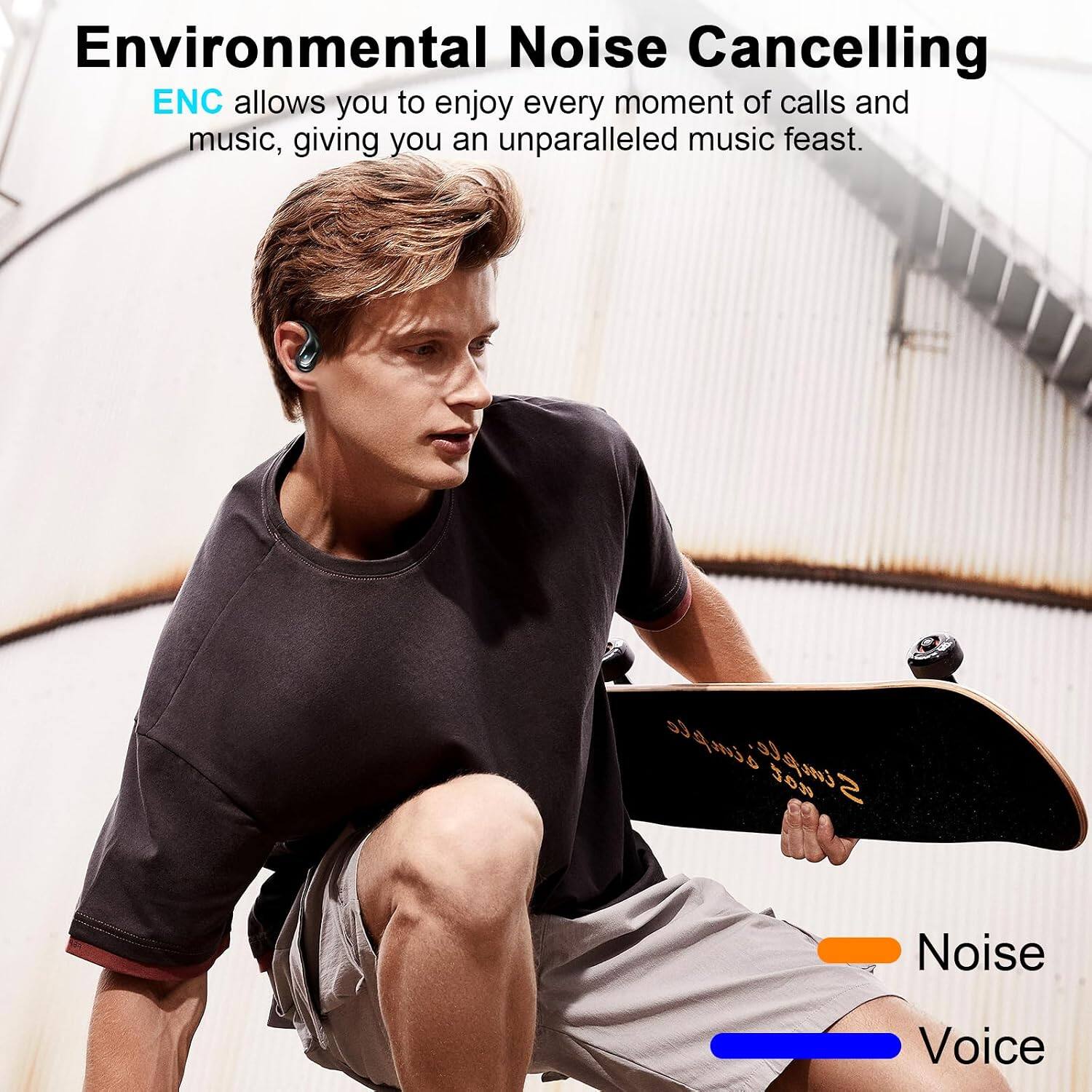 Environmental Noise Cancelling ENC allows you to enjoy every moment of calls and music, giving you an unparalleled music feast.

Noise
Voice