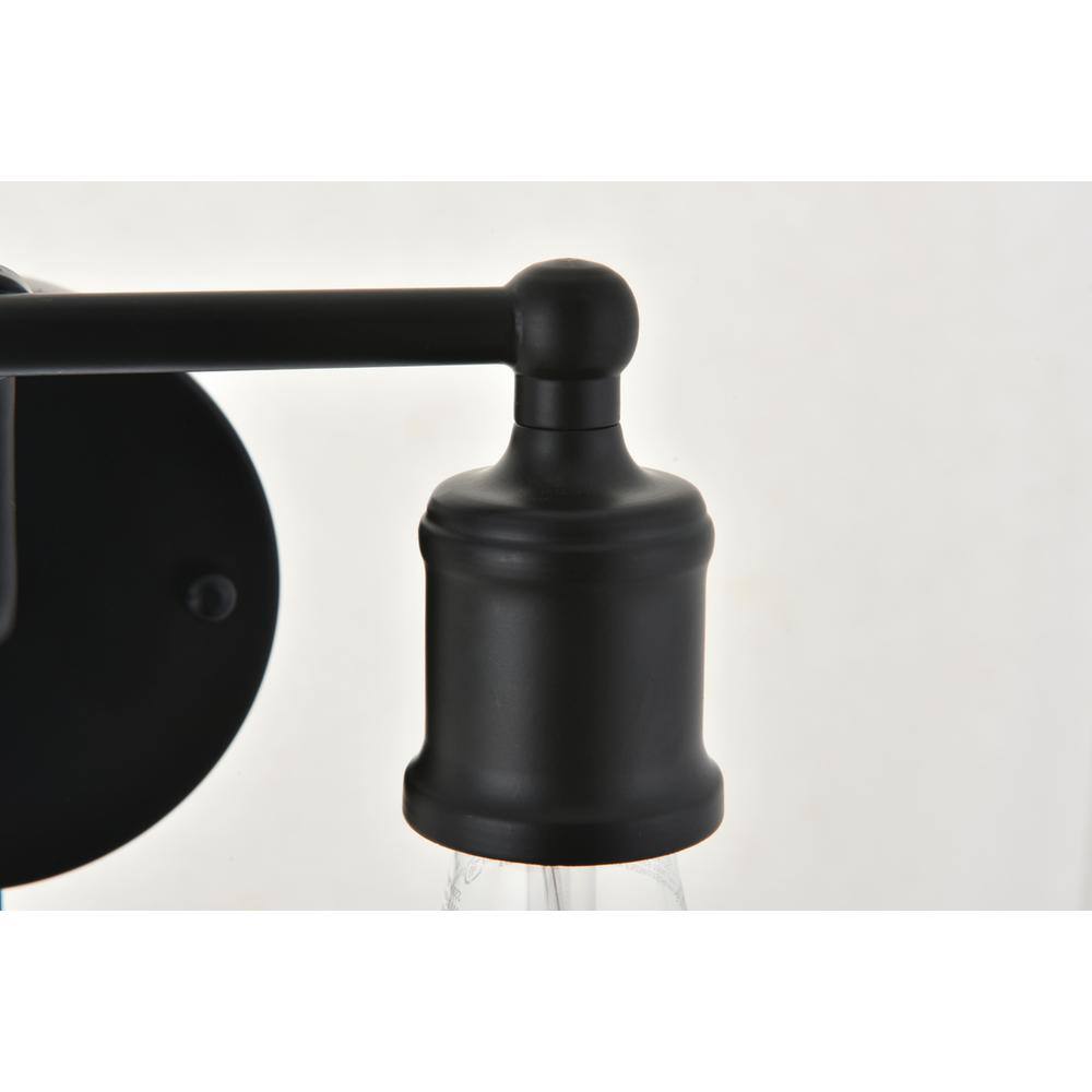 Alt View 2. Living District - Serif 2 light black Wall Sconce - Black.