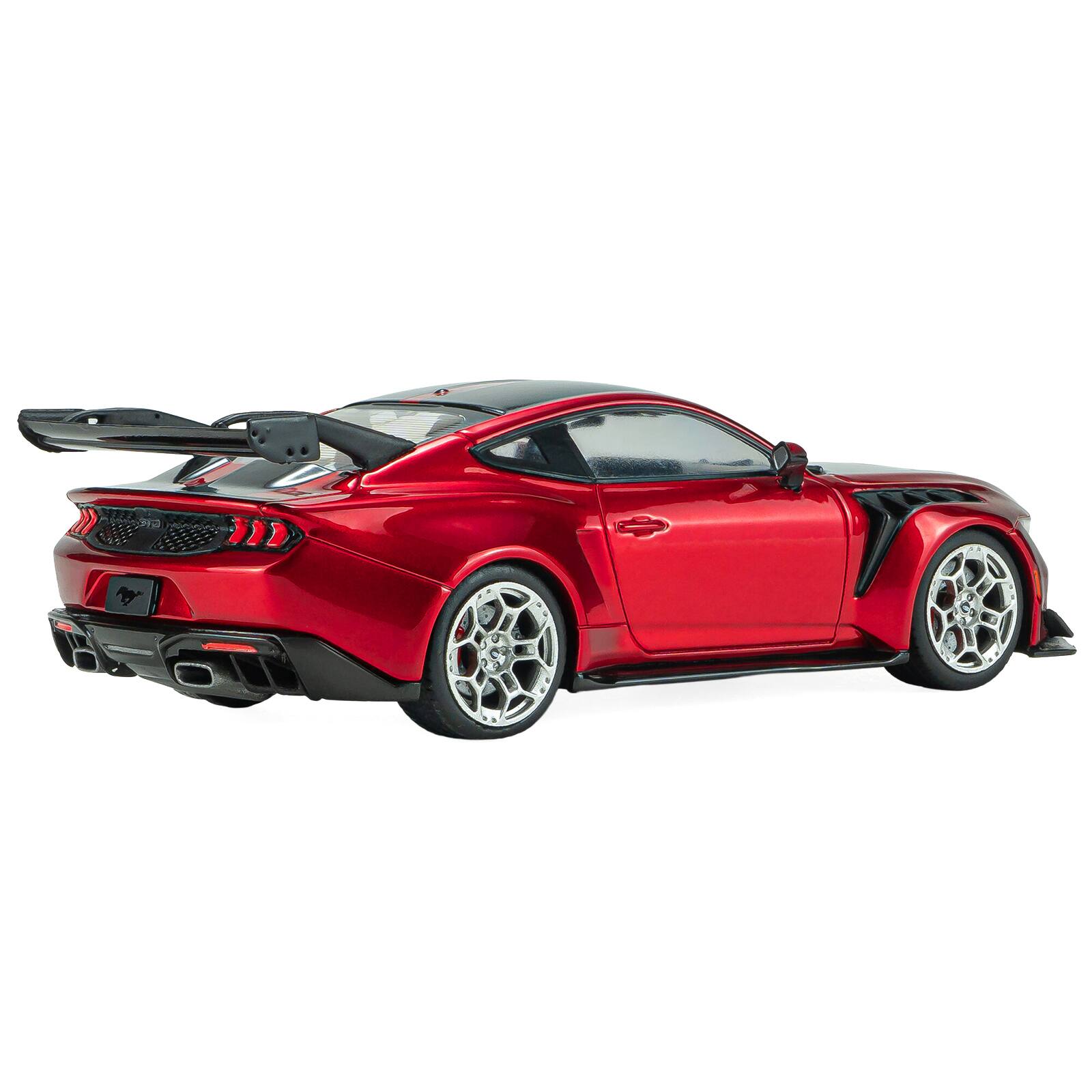Alt View 3. Solido - 2025 Ford Mustang GTD Chroma Flame Red Metallic with Black Stripes 1/43 Diecast Model Car by Solido.
