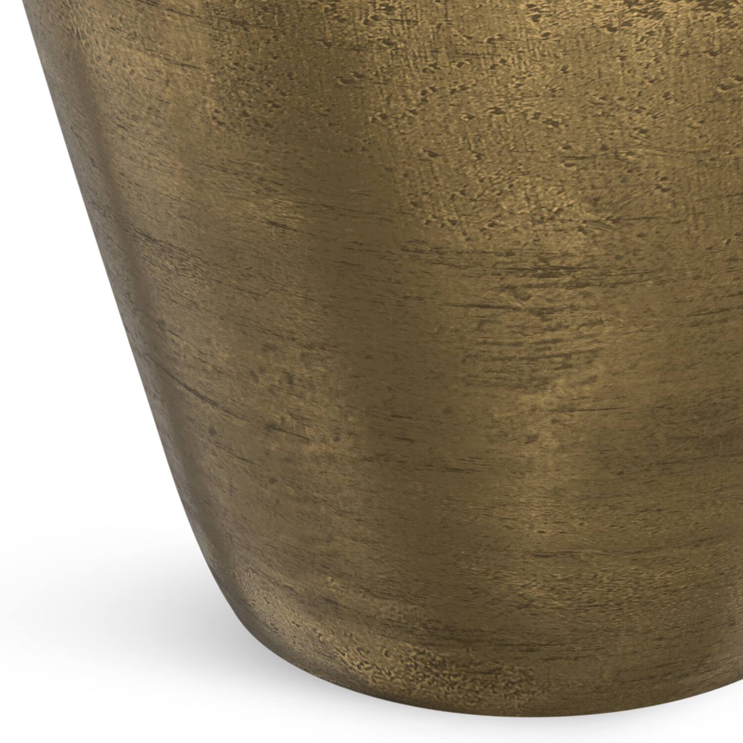 Alt View 4. Simpli Home - Cavan Contemporary 17 inch Wide Cast Aluminum Side Table in Antique Brass, Fully Assembled - Antique Brass.
