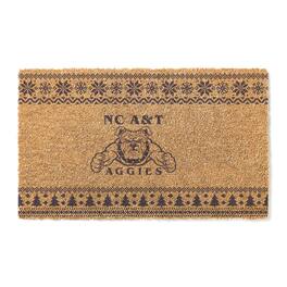 Jardine - North Carolina A&T Aggies 18" x 30" Holiday Coir Doormat - Brown