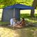Angle. Ainfox - Ainfox 10x10 Pop Up Canopy Tent with 1 Side Wall, Slant Legs with Carrying Bag,Folding Gazebo Shelter - Blue.