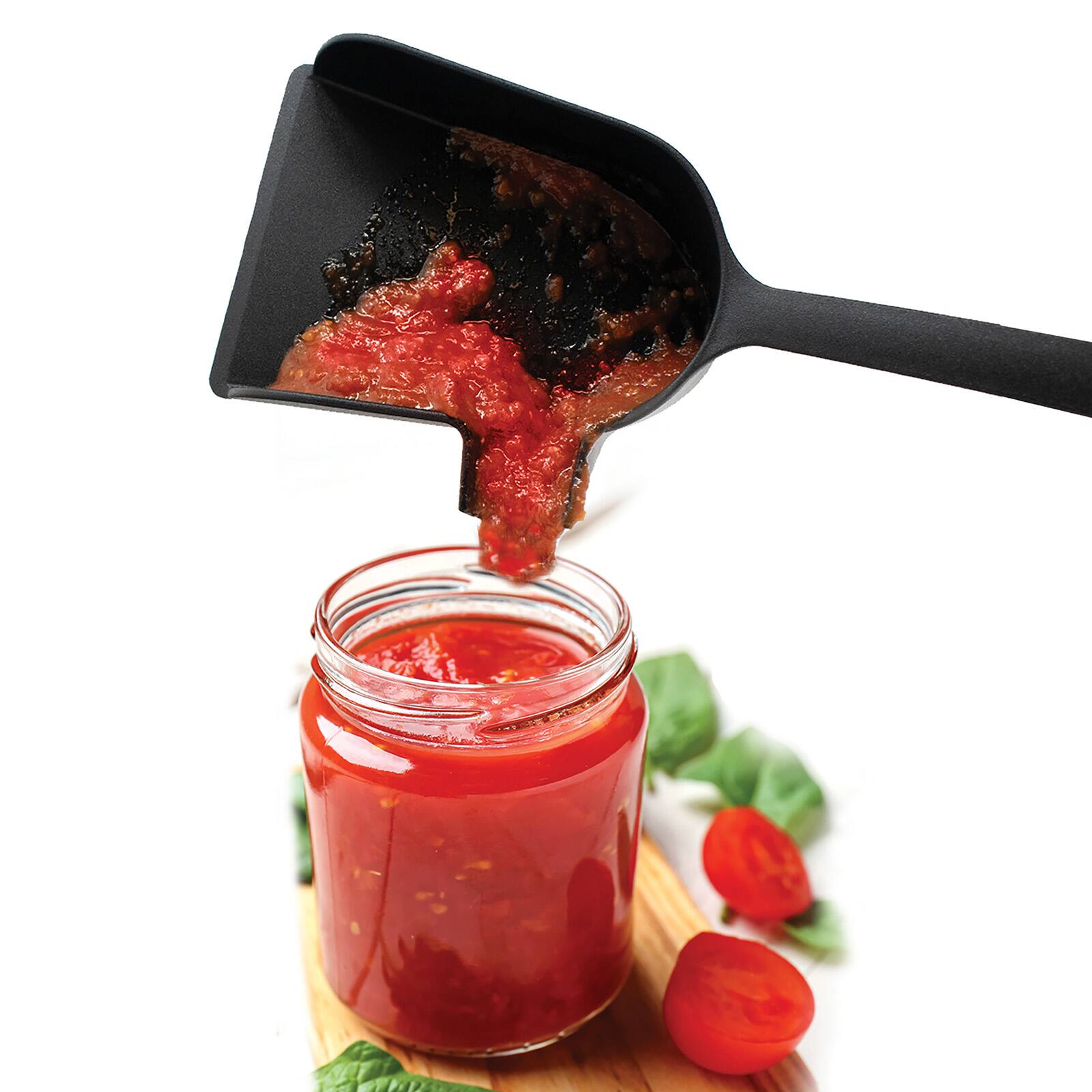 Alt View 2. Norpro - Spunnel Deluxe Spatula with Built In Funnel, Black - Black.