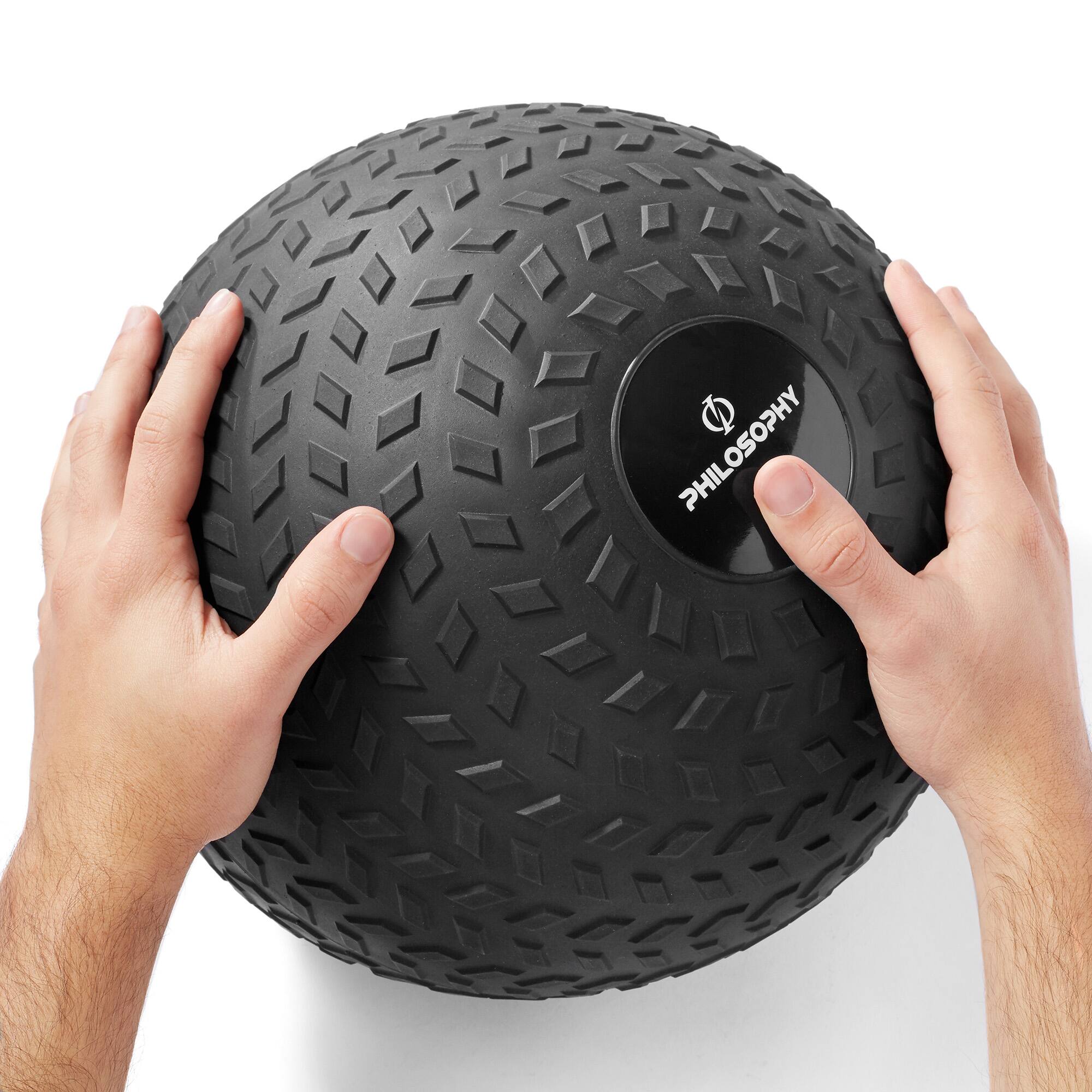 Alt View 1. Philosophy Gym - Slam Ball - Weighted Medicine Ball with Easy Grip Tread - Black.