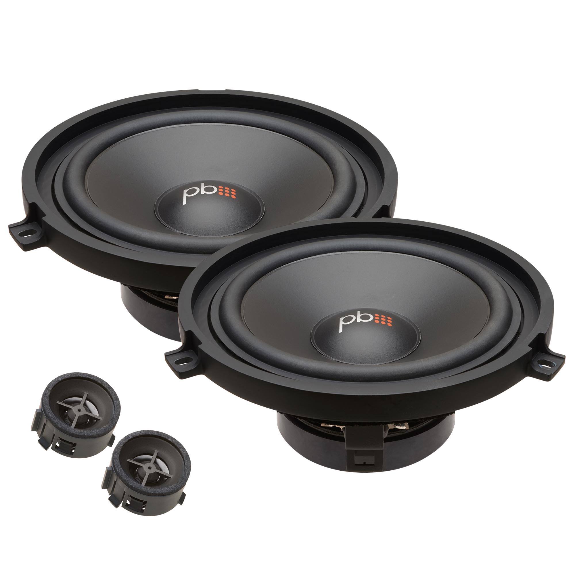 Front. Powerbass - Powerbass OE65C-CH OEM Replacement Component Speaker Jeep & Chrysler - Black/Gray.