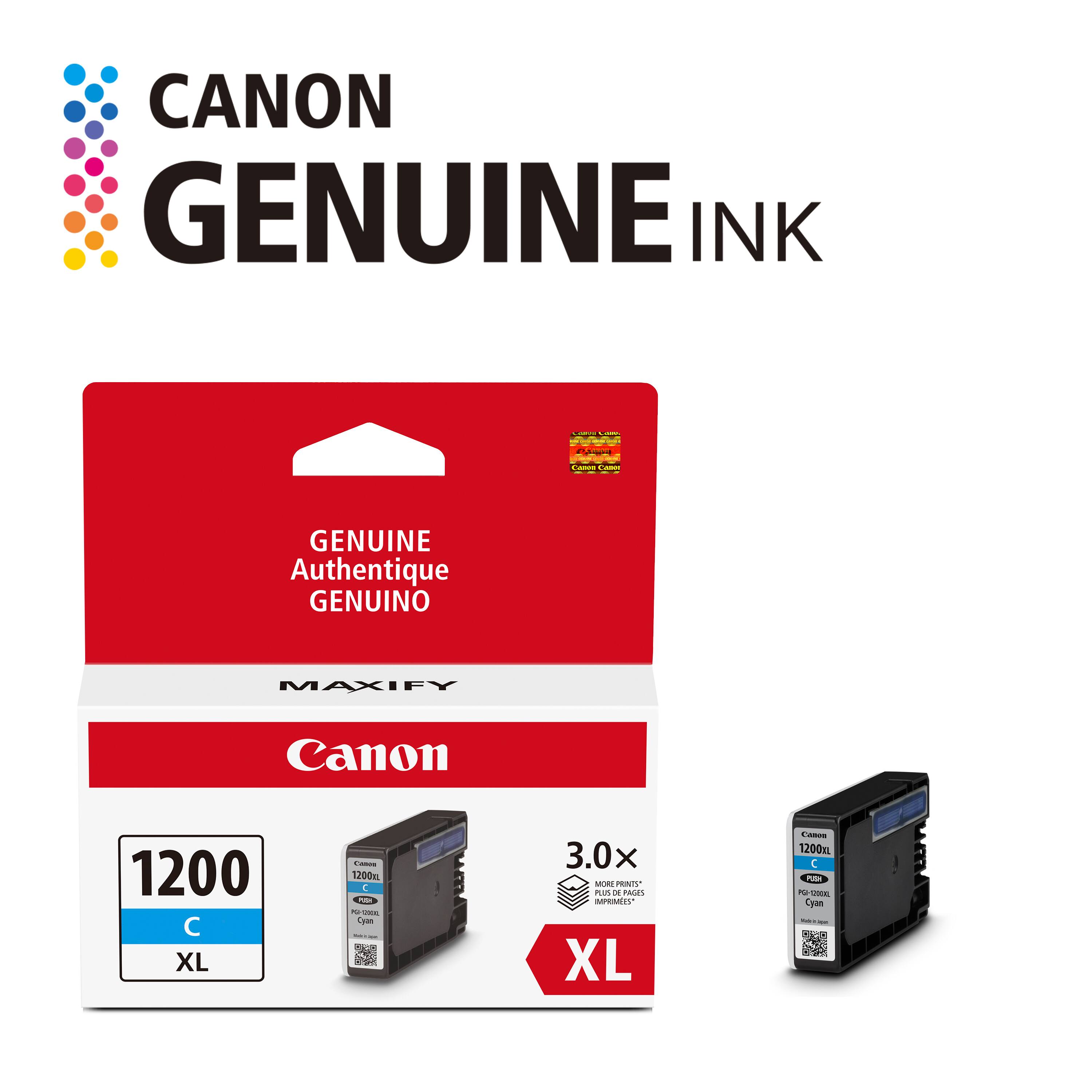 CANON GENUINE INK  
GENUINE Authentique GENUINO  
MAXIFY Canon 1200 C XL  
3.0x  
PLUS DE PAGES  
XL