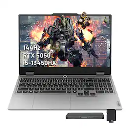 Lenovo - LOQ 15.6" FHD Gaming Laptop,Intel i5-13450HX,16GB DDR5,512GB SSD+1TB Dock Set,GeForce RTX 5050,Win 11 Pro - Gray