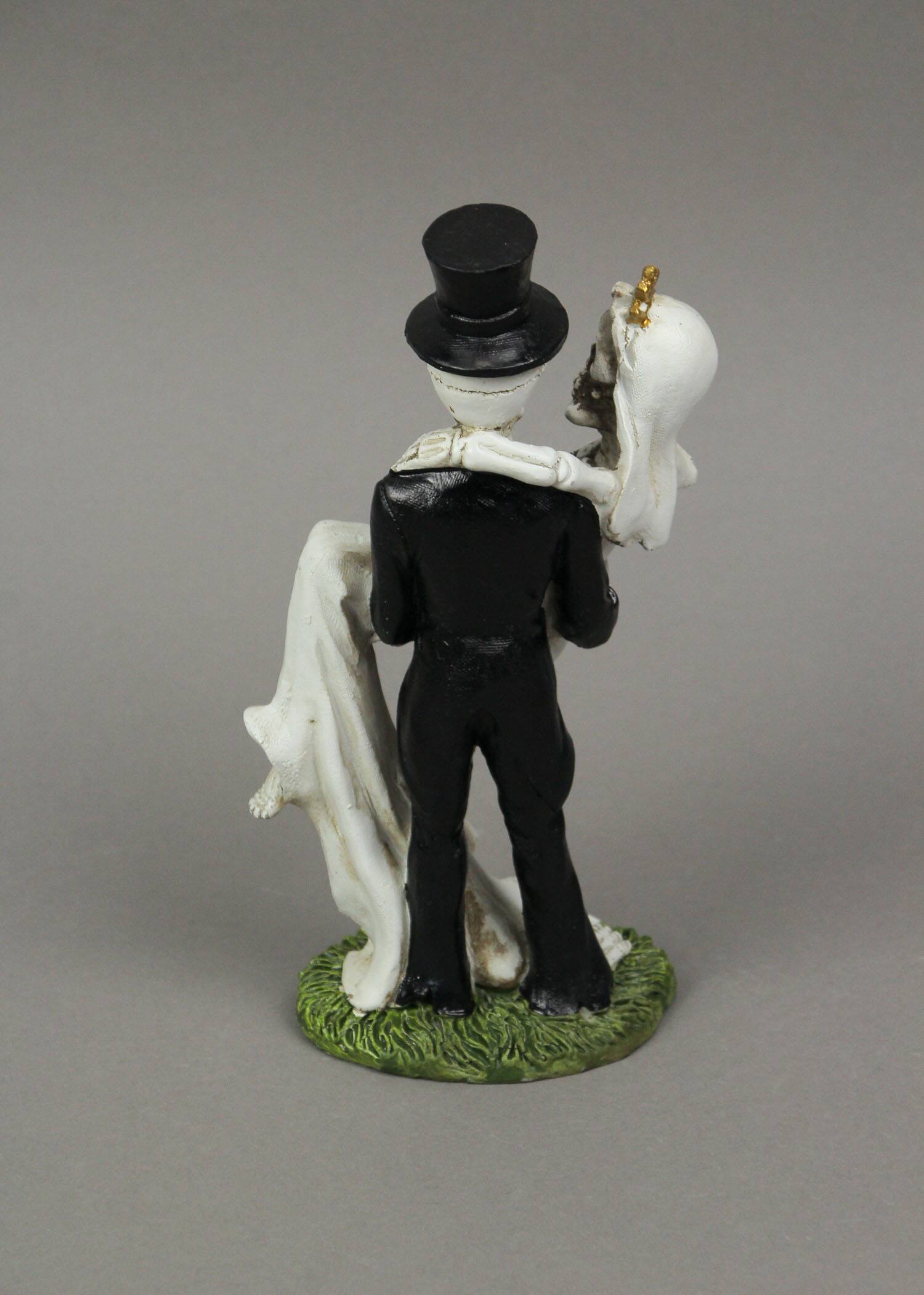 Alt View 3. Everspring Import Co. - Eternal Bliss Skeleton Bride and Groom Wedding Couple Statue Cake Topper - Multicolored.