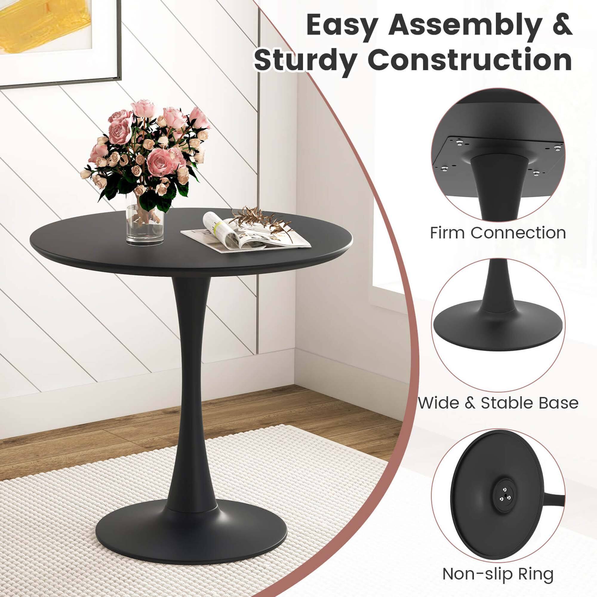 Easy Assembly & Sturdy Construction

- Firm Connection
- Wide & Stable Base
- Non-slip Ring