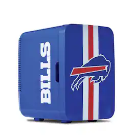 Ukonic NFL Buffalo Bills 15-Can Mini Fridge 10L AC/DC Portable Refrigerator, Official Team Logo - Blue