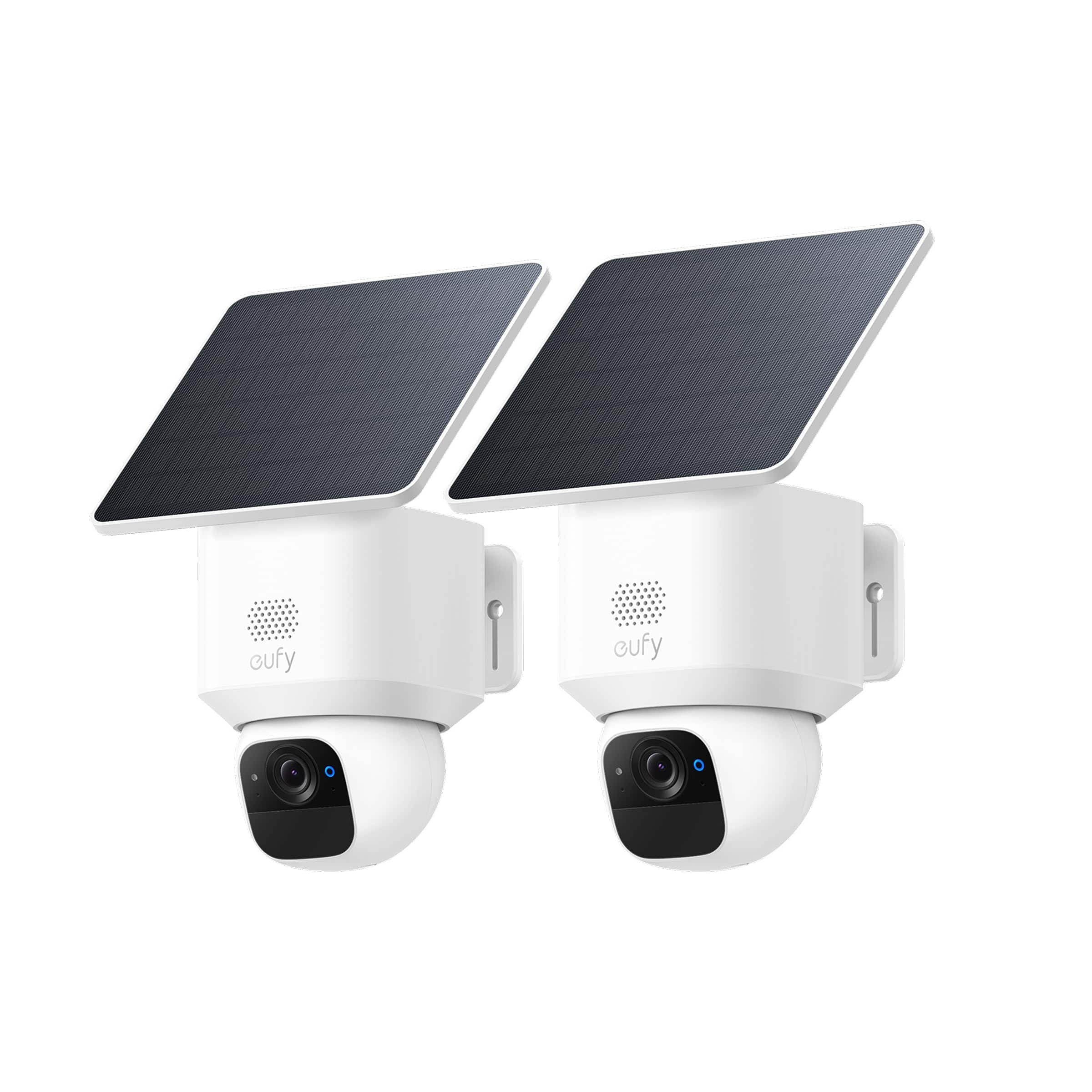 eufy - SoloCam E30 2‑Pack, Solar Wireless Outdoor, 360° Pan, AI Tracking, 2K Clarity, IP65, No Monthly Fee