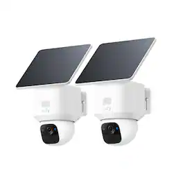 eufy - SoloCam E30 2‑Pack, Solar Wireless Outdoor, 360° Pan, AI Tracking, 2K Clarity, IP65, No Monthly Fee