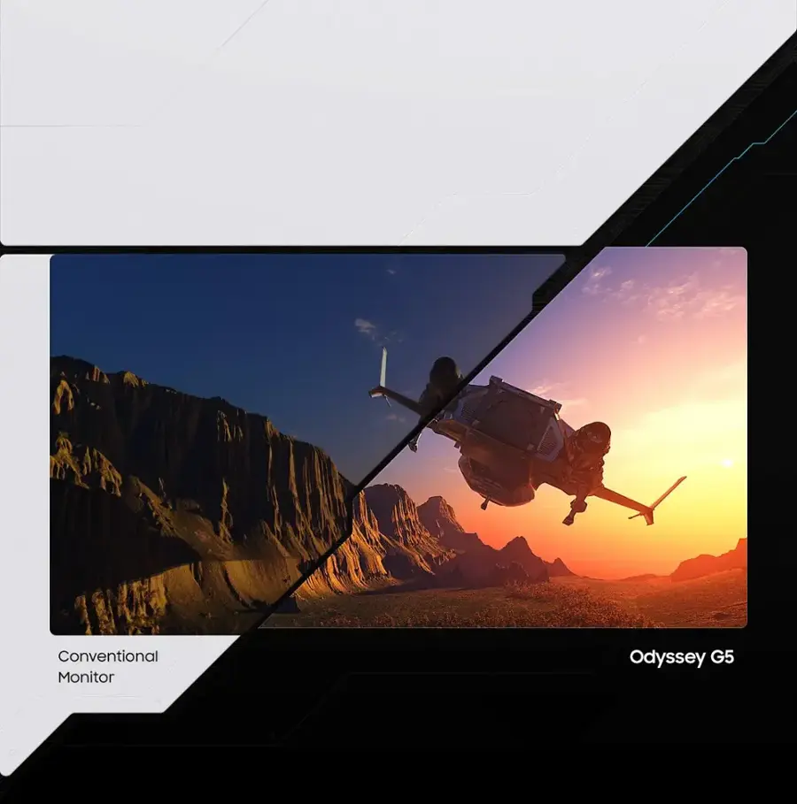 Alt View 30. Samsung - 34” Odyssey G5 1000R Curved 1ms 165Hz QHD FreeSync Prem Gaming Monitor - Black.