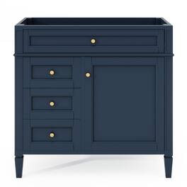 Boyel Living - 36 Inch Modern Bathroom Vanity Cabinet Without Sink Solid Wood Frame - Blue