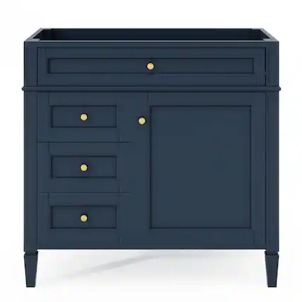 Front. Boyel Living - 36 Inch Modern Bathroom Vanity Cabinet Without Sink Solid Wood Frame Blue - Blue.