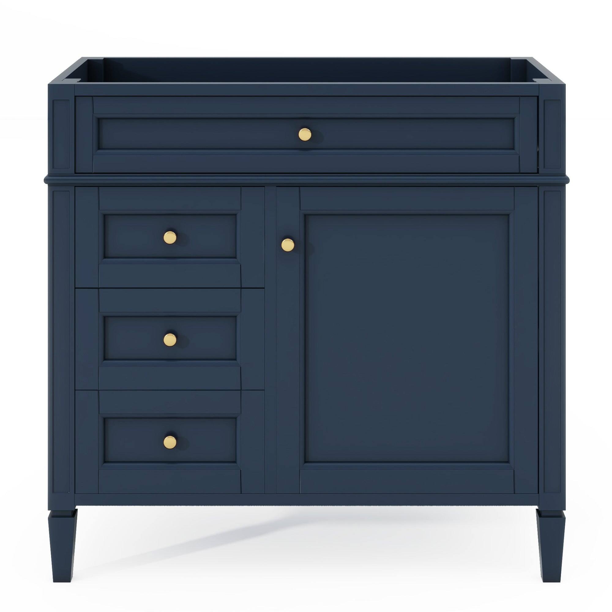 Front. Boyel Living - 36 Inch Modern Bathroom Vanity Cabinet Without Sink Solid Wood Frame Blue - Blue.